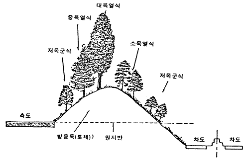 차도가 측도 보다 낮게 위치할 경우