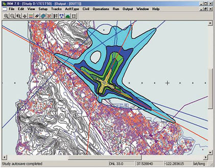 INM aircraft noise impacts in the vicinity of airports